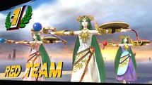Palutena's Victory T-Pose glitch from Super Smash Bros. for Wii U.