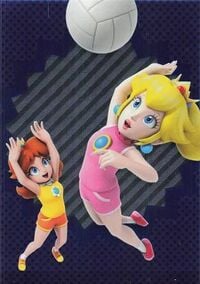 Peach & Daisy sport card from the Super Mario Trading Card Collection