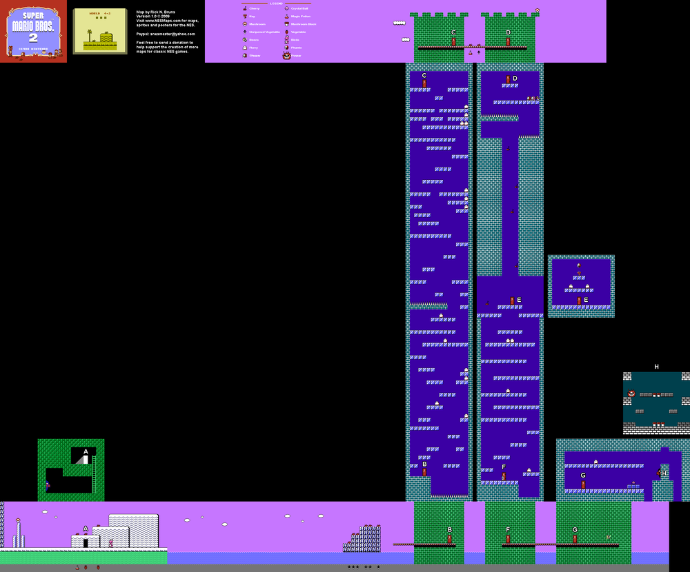 Map of World 4-3 of Super Mario Bros. 2