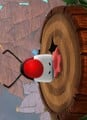 A Peckadee stuck in the center of a target