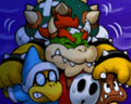 Bowser falling on his troop.