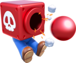 Artwork of Mario with a Cannon Box from Super Mario 3D World.