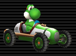 Yoshi's Classic Dragster from Mario Kart Wii