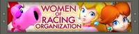 "Women of Racing Organization" sign.