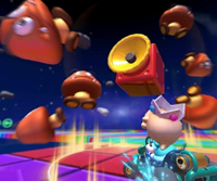 Thumbnail of the Dry Bones Cup challenge from the 2019 Halloween Tour; a Goomba Takedown challenge set on SNES Rainbow Road (reused as the Wendy Cup's bonus challenge in the Peach Tour and the Mii Cup's bonus challenge in the 2022 Halloween Tour)