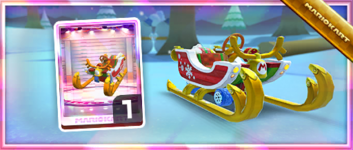 The Jingle Bells from the Spotlight Shop in the 2022 Holiday Tour in Mario Kart Tour