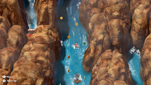 First Frog Coin on the waterfall section of Midas River of Super Mario RPG.