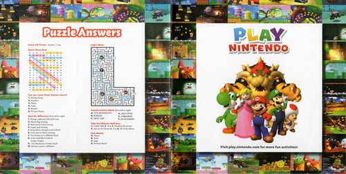 Spread of the seventeenth and eighteenth pages in the Play Nintendo Activity Book