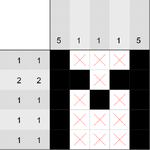Recreation of the solution of first picross puzzle in Super Donkey Kong with Mario 2