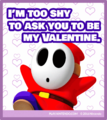 Valentine's Day card featuring Shy Guy.