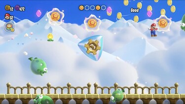 The Break Time! Floating Wonder Tokens level in Super Mario Bros. Wonder