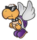Sprite of a Dark Paratroopa from Paper Mario: The Thousand-Year Door (Nintendo Switch)