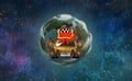 Dribble's taxi returning to Earth