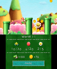 Smiley Flower 3: The third Smiley Flower is located between two pipes next to the level's first Piranha Plant.