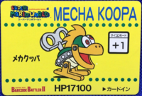 A card of a Mechakoopa from Super Mario World Barcode Battler.
