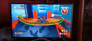 A floor clip in the Space Storm Galaxy of Super Mario Galaxy 2.