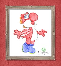 Kinopiokun Draw Red Yoshi.jpg