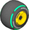 The Slick_BlackYellow02 tires from Mario Kart Tour