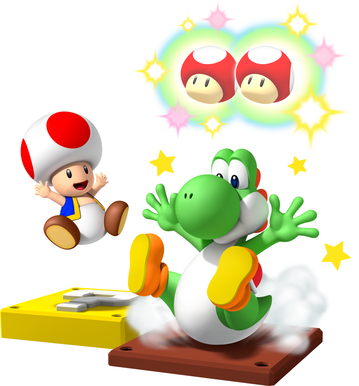 File:MP9 Toad and Yoshi Playing Fungi Frenzy Artwork.png - Super Mario ...