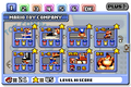 Mario Toy Company level selection screen