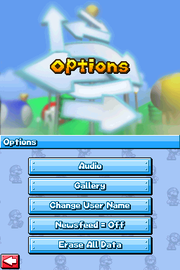 Options menu