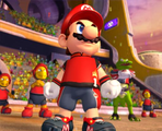 Mario glares at Wario