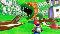 Promotional screenshot of Super Mario Sunshine in Super Mario 3D All-Stars.