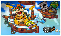 The Koopa Troop on an airship.