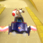 Toad performing a Trick in Mario Kart Wii