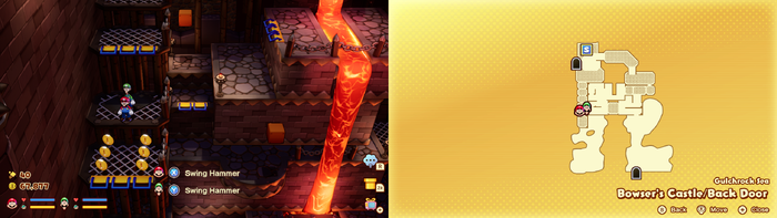 Mario and Luigi near 6 Coins on Wayaway Island of Mario & Luigi: Brothership.
