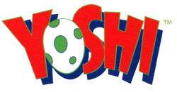 North American logo for Yoshi as it appears on the boxart for the Nintendo Entertainment System and Game Boy versions of the game. Noteably, this logo is the earliest known iteration of what would become the standard logo for all Yoshi games in the west.