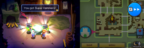 Mario and Luigi getting 2 Super Hammers from Hammerhead Bros. in Beanbean Fields of Mario & Luigi: Superstar Saga + Bowser's Minions.