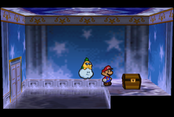 First, second, fifth and sixth Treasure Chests in Crystal Palace of Paper Mario.