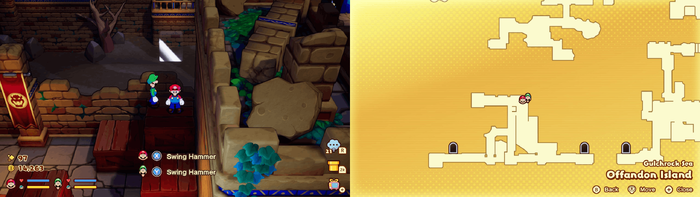 Sixth Hidden Block in Offandon Island from Mario & Luigi: Brothership