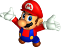 Mario raising his arms