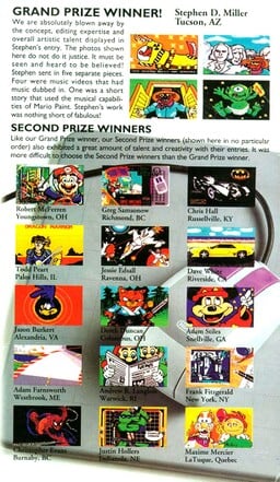 The results and winning entries of the "Mario Paint Contest"