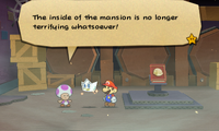 The steward thanking Mario for returning the mansion to normal.