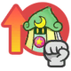 Small icon for the Merlee charm-induced Attack Up status condition in Paper Mario: The Thousand-Year Door (Nintendo Switch)