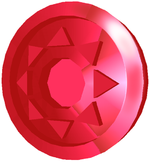 Artwork of a red coin in Super Mario Sunshine