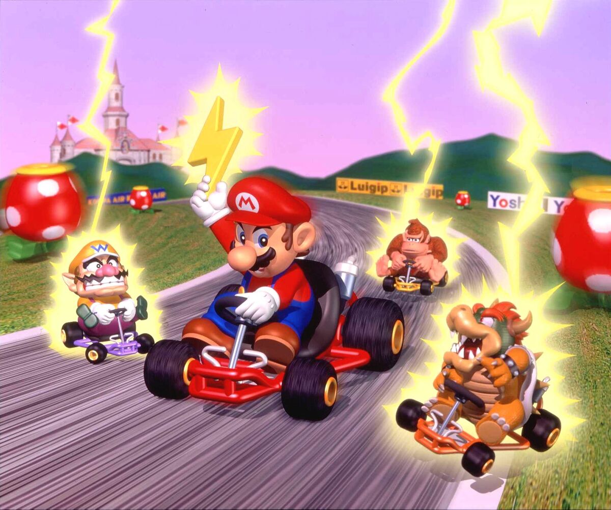 File:Royal Raceway MK64 artwork.jpg - Super Mario Wiki, the Mario ...