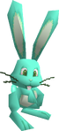 Model of unused cyan-colored rabbit from Super Mario 64 DS.