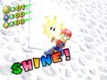 Mario earns a Shine Sprite.