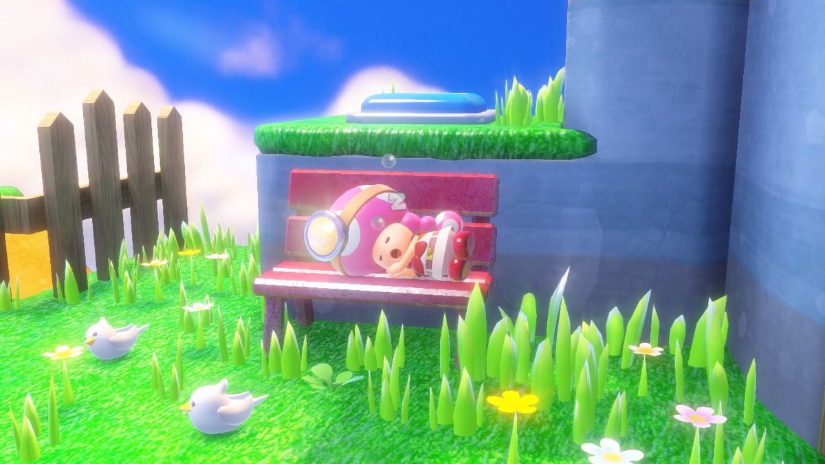 File:Toadette bench.jpg - Super Mario Wiki, the Mario encyclopedia