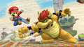 Mario fighting Bowser
