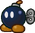 Sprite of a Bob-omb in Paper Mario: The Thousand-Year Door.