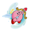 A Sticker of Cupid Kirby in Super Smash Bros. Brawl