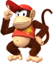 Artwork of Diddy Kong tipping his hat (also used in Super Mario Party)