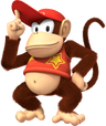 Artwork of Diddy Kong tipping his hat (also used in Super Mario Party)