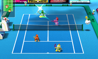 Gameplay of the Hard Court from Mario Sports Superstars
