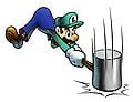 Luigi using his hammer